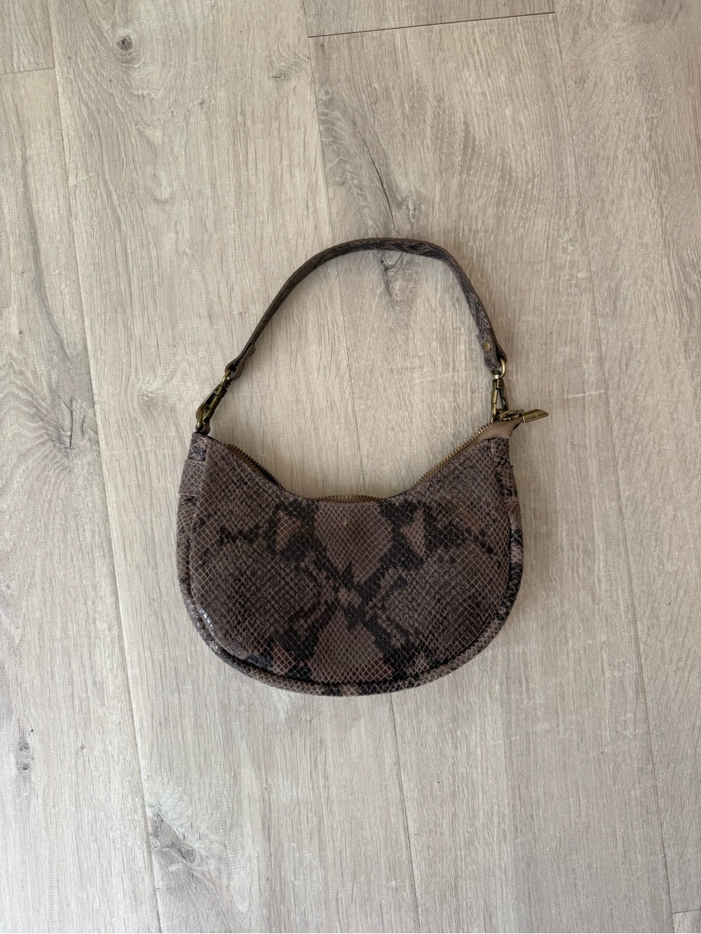 Princess Polly Brown Snakeskin Shoulder Bag